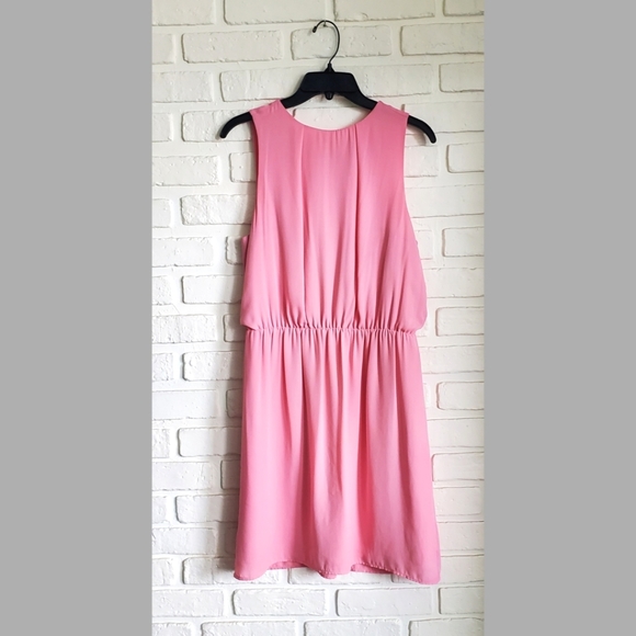 H&M Pink Chiffon Sleeveless Summer Flowy Dress Size 10 - Picture 10 of 10
